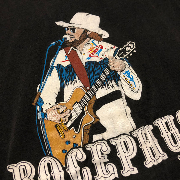 1986 Single Stitch Hank Williams Jr. Bocephus Tour Shirt Black Size Medium - Beyond 94