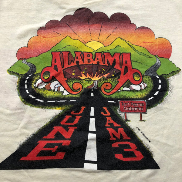 1983 DS Alabama June Jam 3 Cropped Single Stitch Band Shirt Size X-Large