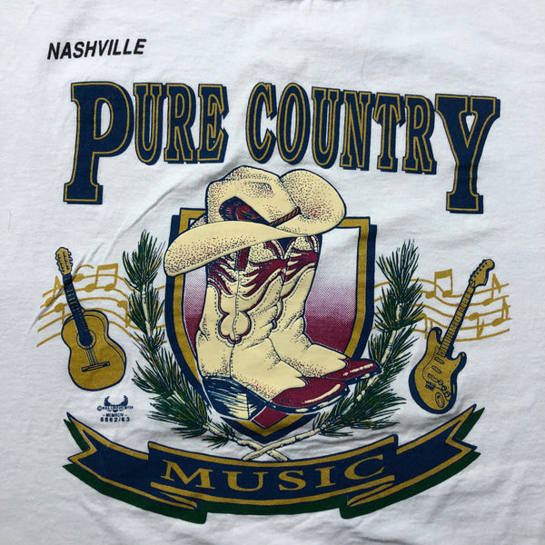Vintage 80s Nashville Pure Country Music Single Stitch Shirt Size X-Large
