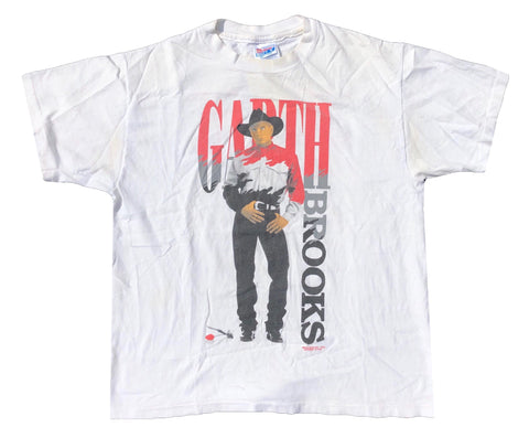 1994 Single Stitch Garth Brooks Shirt White Size Large - Beyond 94