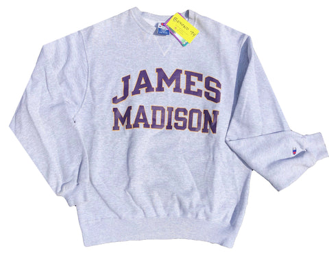 Vintage 90s James Madison Champion Sweatshirt Grey Size Large - Beyond 94