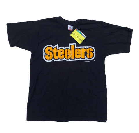 1995 Single Stitch Steelers Shirt Black Size Large - Beyond 94