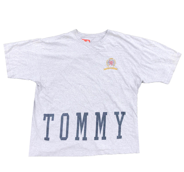 Vintage 90s Tommy Hilfiger Bootleg Shirt Grey Size X-Large - Beyond 94