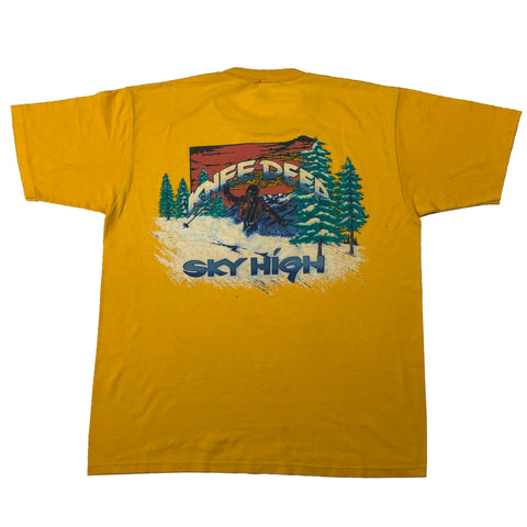 Vintage 80s Seven Springs Knee Deep Sky High 50/50 Blend Single Stitch Shirt | Beyond 94