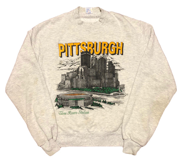 Vintage 90s Three Rivers Stadium Sweatshirt Grey Size Small - Beyond 94