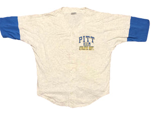 Vintage 90s Pitt Panthers Baseball Jersey Grey/Blue Size X-Large - Beyond 94