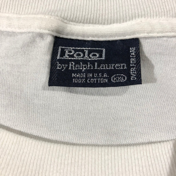 Vintage 90s Ralph Lauren Polo Spell Out Made In USA Square Tag Shirt | Beyond 94