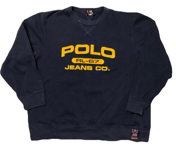 Vintage 90s Ralph Lauren Polo Jeans Sweatshirt Size X-Large - Beyond 94