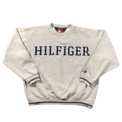 Vintage 90s Tommy Hilfiger Spellout Distressed Sweatshirt | Beyond 94