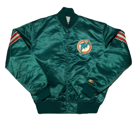 Vintage 80s Starter Pro Line Miami Dolphins Satin Jacket Size Large - Beyond 94