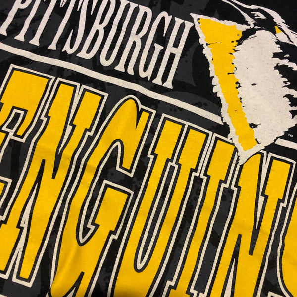 1993 Pittsburgh Penguins Single Stitch Shirt Size Large - Beyond 94