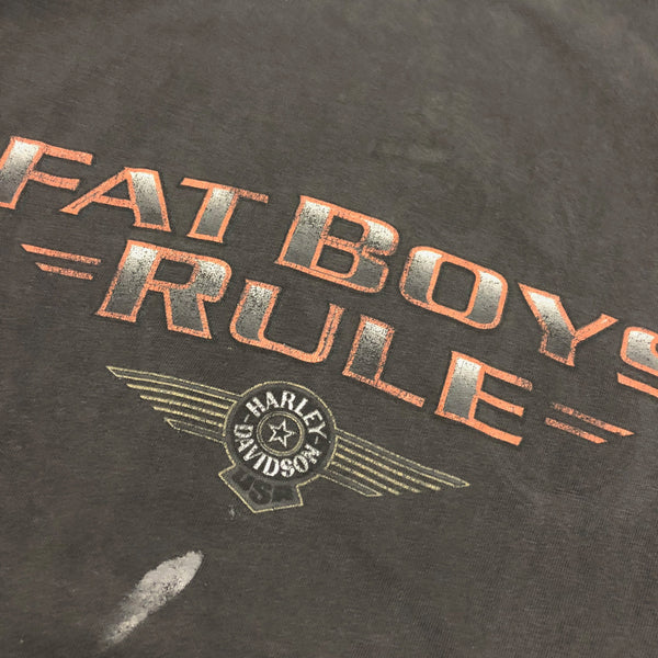 1998 Harley Davidson Fat Boys Rule Distressed Shirt Size X-Large - Beyond 94