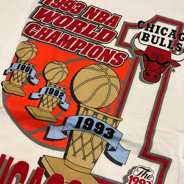 1993 DS Chicago Bulls NBA Champions Single Stitch Shirt Size X-Large - Beyond 94