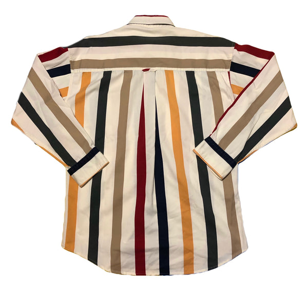 Vintage 90s Chaps Ralph Lauren Striped Button Up Shirt Size Medium - Beyond 94