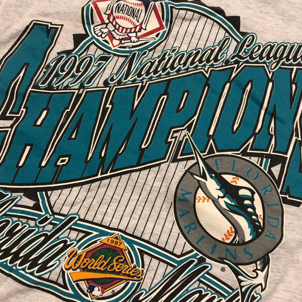 1997 Florida Marlins NL Champions Single Stitch Shirt Size Large - Beyond 94