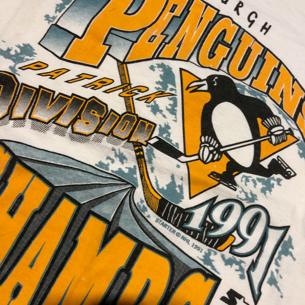 1991 Pittsburgh Penguins Patrick Division Single Stitch Shirt Size X-Large - Beyond 94