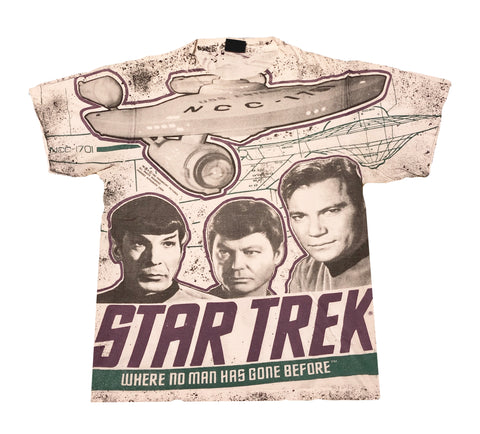 1992 Star Trek All Over Print Single Stitch Shirt Size Large - Beyond 94