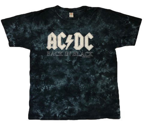 Vintage 2001 AC/DC Back In Black Tie Dye Shirt | Beyond 94