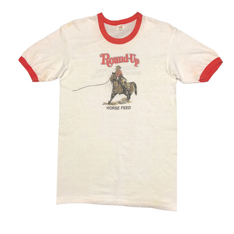 Vintage 70s Round Up Horse Feed Ringer Shirt | Beyond 94