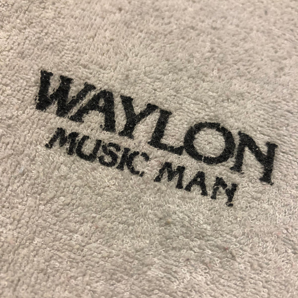 Vintage 80s Waylon Jennings Music Man Tour Terry Cloth Shirt Size Large