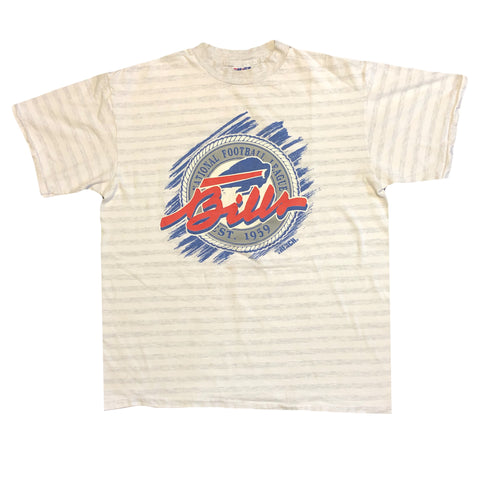 Vintage 90s Buffalo Bills Striped Single Stitch Shirt | Beyond 94