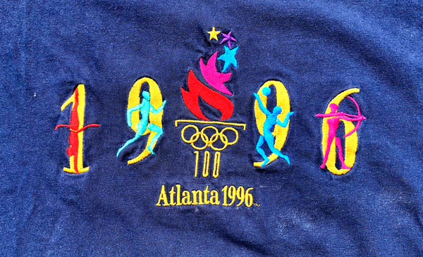 1996 Atlanta Olympic Embroidered "1996 Olympic Games" Shirt Navy X-Large - Beyond 94