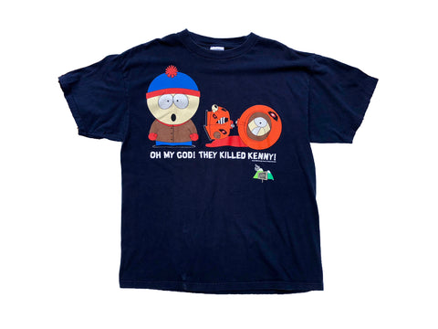 1998 South Park "Oh My God They Killed Kenny" Shirt Navy X-Large - Beyond 94