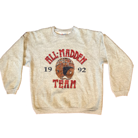 1992 All Madden Team Crewneck Grey Size Large - Beyond 94