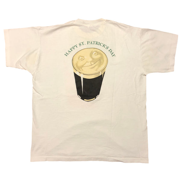 Vintage 90s Single Stitch Guinness St. Patrick's Day Shirt White Size X-Large - Beyond 94