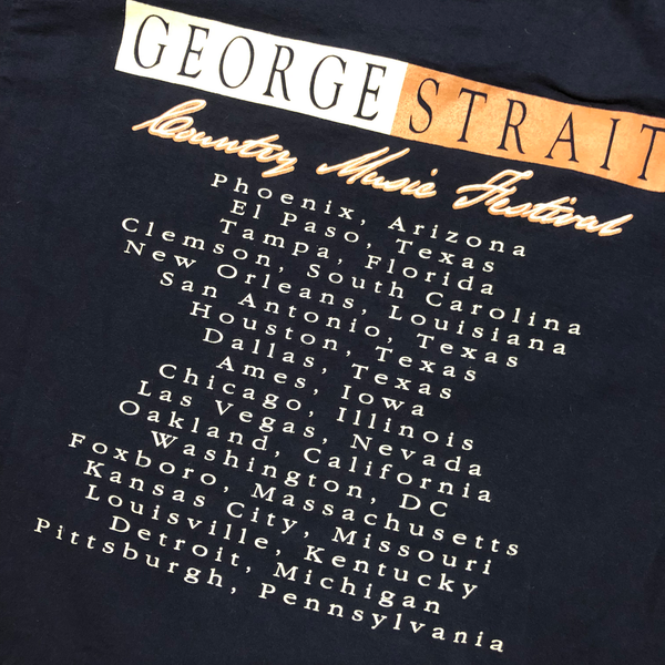 1999 George Strait Country Music Festival Tour Shirt Navy Size Large - Beyond 94