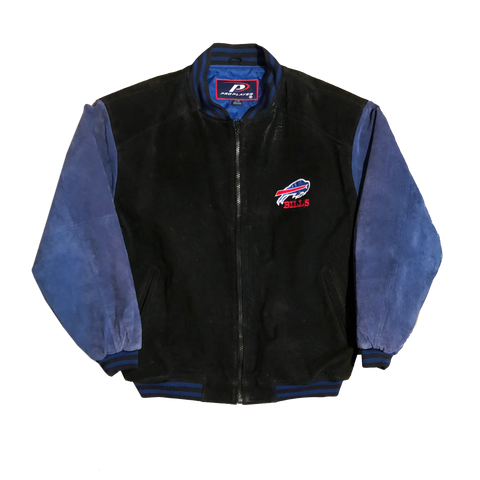 Vintage NFL Pro Player Buffalo Bills Suede Jacket Black Size X-Large - Beyond 94