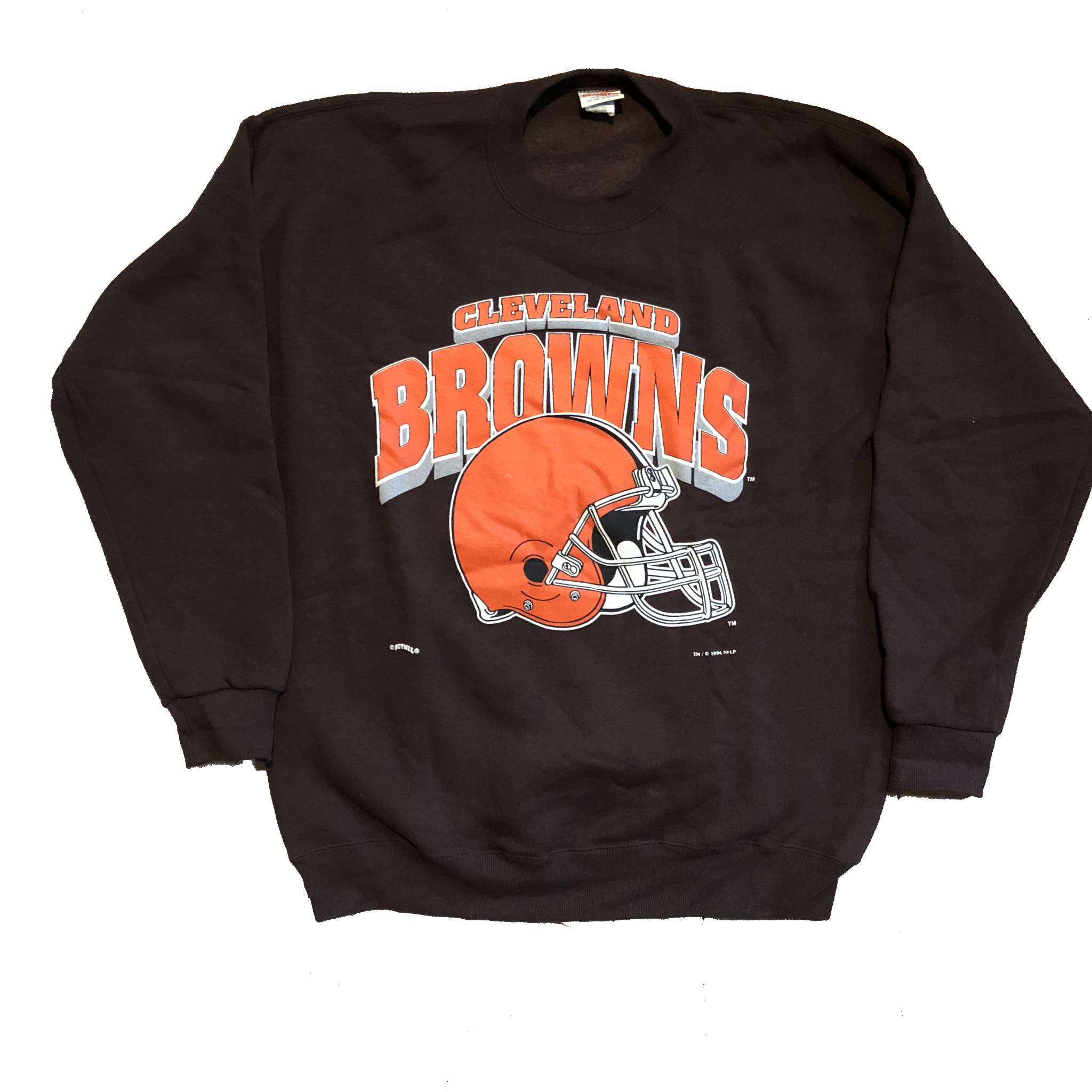 1995 NFL Cleveland Browns Nutmeg Crewneck Sweater Brown Size X-Large - Beyond 94