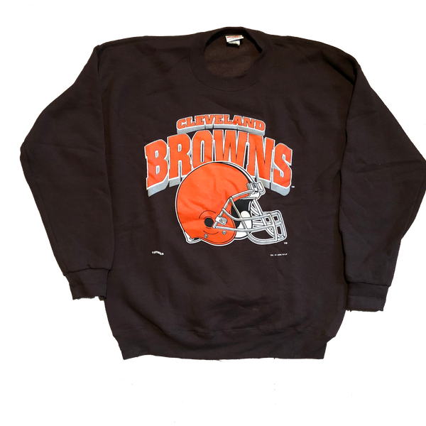 1995 NFL Cleveland Browns Nutmeg Crewneck Sweater Brown Size X-Large - Beyond 94