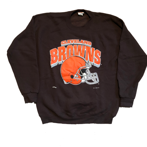 1995 NFL Cleveland Browns Nutmeg Crewneck Sweater Brown Size X-Large - Beyond 94