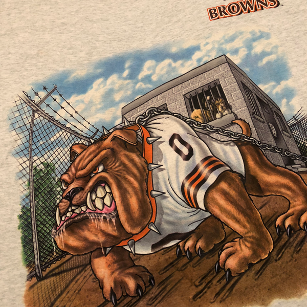 1995 NFL Cleveland Browns "Guard Dog" Heather Grey Shirt Size Large - Beyond 94