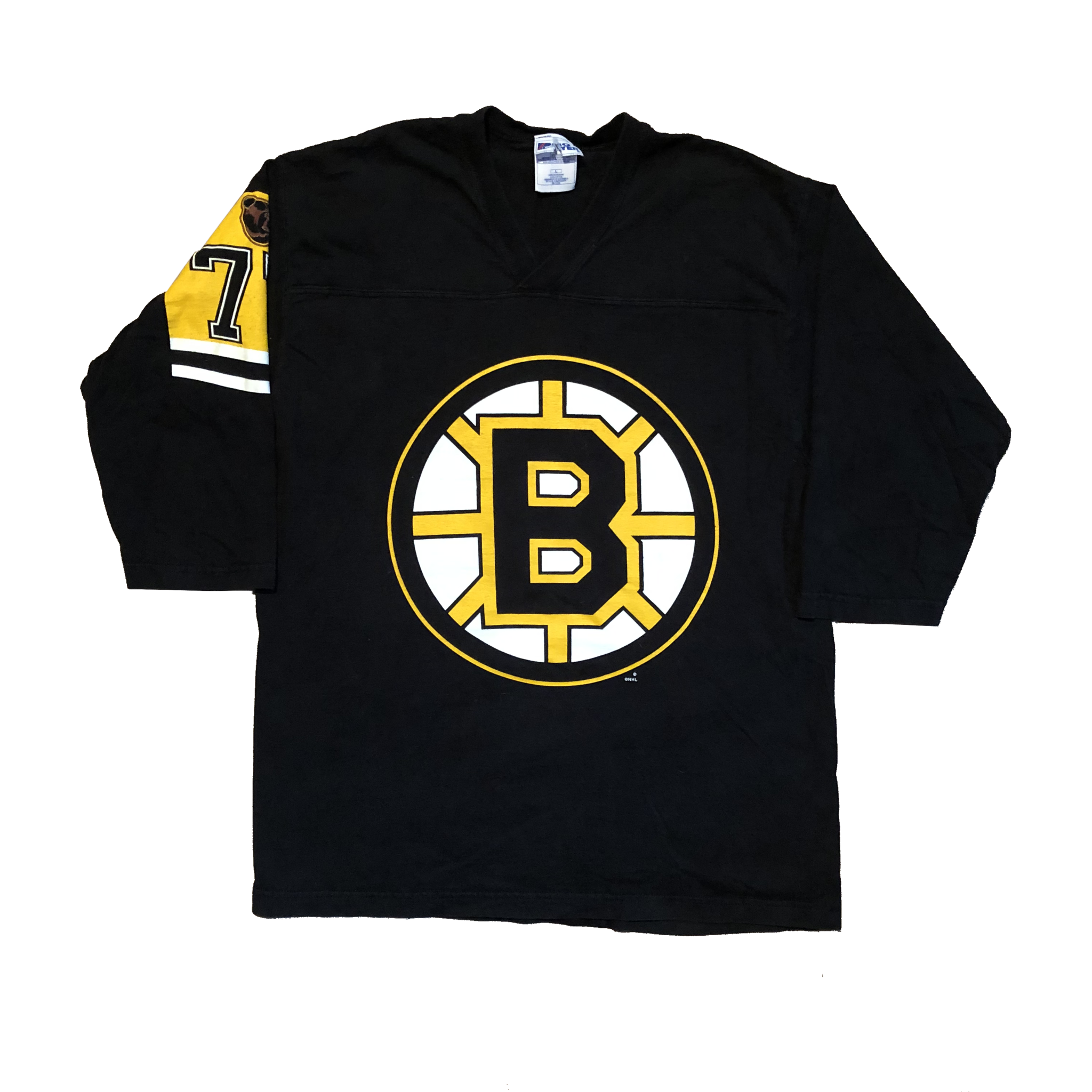 90's Pro Layer Boston Bruins "Ray Bourque" Shirt Black Size Large - Beyond 94