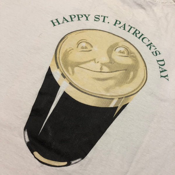 Vintage 90s Single Stitch Guinness St. Patrick's Day Shirt White Size X-Large - Beyond 94