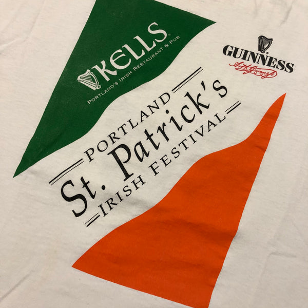 Vintage 90s Single Stitch Guinness St. Patrick's Day Shirt White Size X-Large - Beyond 94