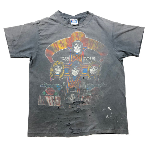 Vintage 1988 Guns N Roses Appetite For Destruction NJ Summer Jam Tour Distressed Single Stitch Shirt | Beyond 94