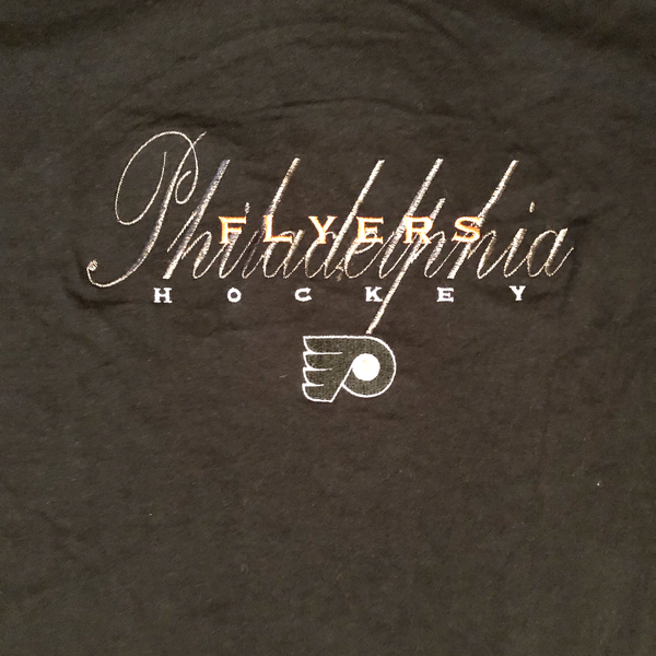 90's Pro Layer NHL Embroidered  "Philadelphia Flyers Hockey" Shirt Black Medium - Beyond 94