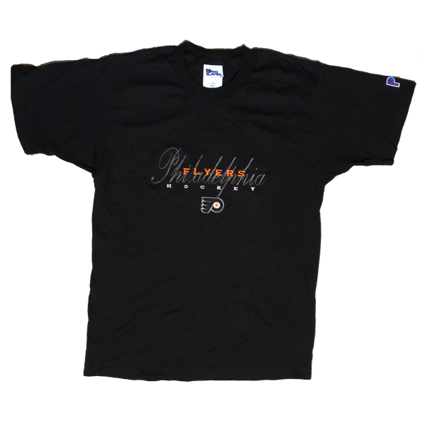 90's Pro Layer NHL Embroidered  "Philadelphia Flyers Hockey" Shirt Black Medium - Beyond 94