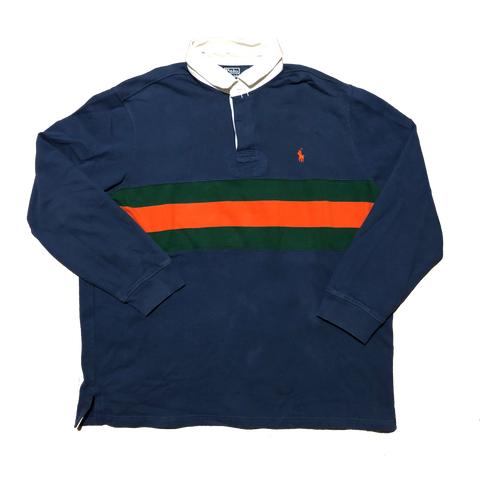 Vintage Ralph Lauren Polo Rugby Navy/Orange Size X-Large - Beyond 94