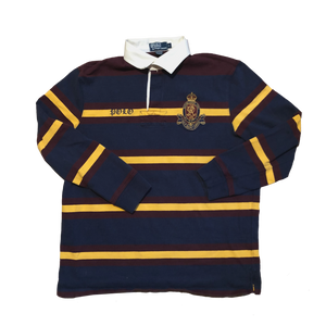 Vintage Ralph Lauren Polo Rugby Maroon/Navy/Yellow Size Large - Beyond 94