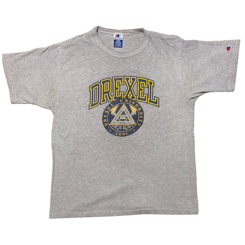 Vintage Champion Drexel University Shirt Grey Size Large - Beyond 94