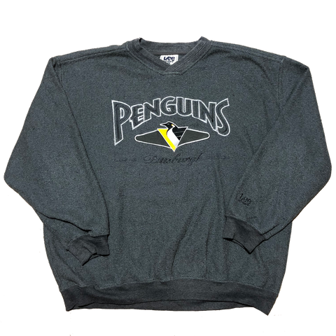 Vintage Pittsburgh Penguins Sweatshirt Charcoal Size X-Large - Beyond 94