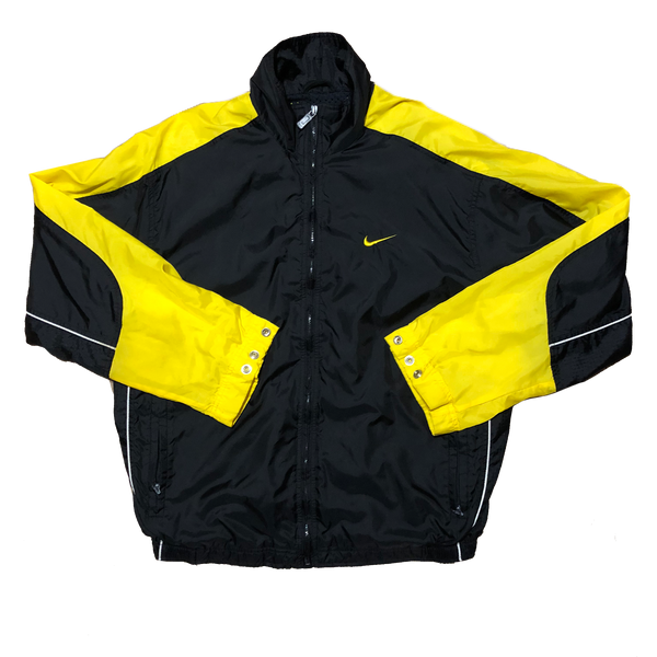Vintage 90s Nike Windbreaker Jacket Black/Yellow Size Medium - Beyond 94