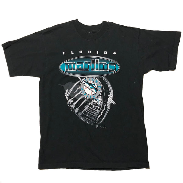 1997 Single Stitch Florida Marlins Shirt Black Size Large - Beyond 94
