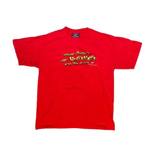 2002 WWE Hulk Hogan "Hulkamania" Shirt Red Size Medium - Beyond 94