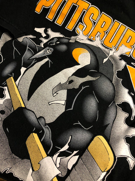 Vintage 90s Pittsburgh Penguins Breakthrough Shirt Black Size X-Large - Beyond 94