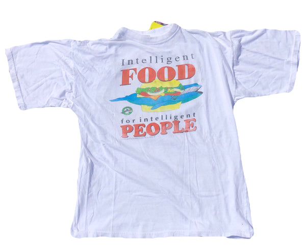 1993 WWF Intelligent Food Shirt White Size Large - Beyond 94